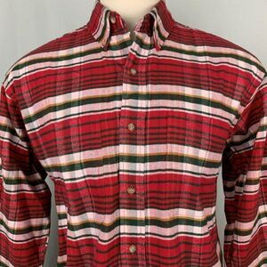 Vintage 80s Arrow Company Flannel Button Down Shirt M Red Green Plaid